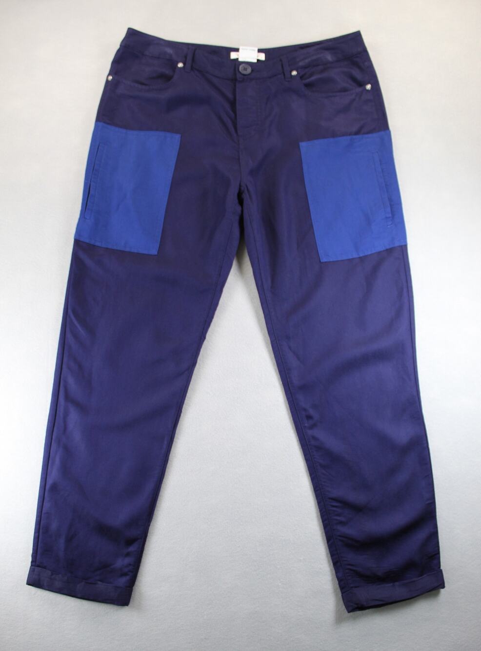 Lacoste Blue Lightweight Pants Womens 28 Color Block NWT